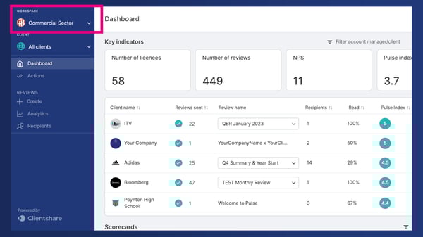 Quarterly Business Reviews (QBRs) platform screenshot