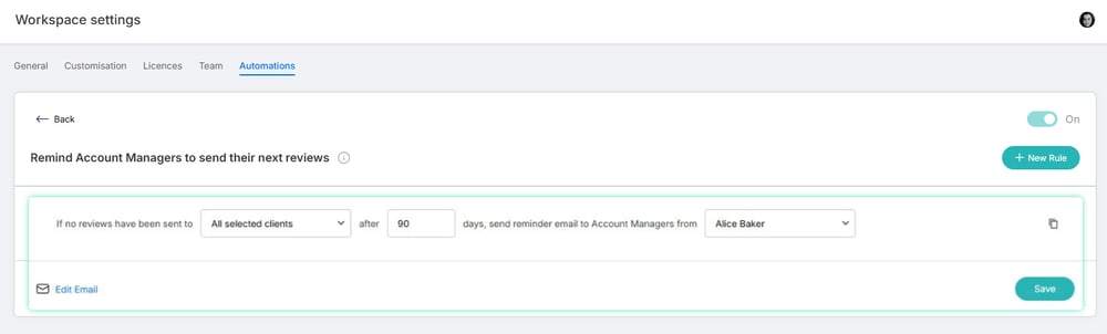 How to set up automated review reminders for account managers  SCREENSHOT 3_