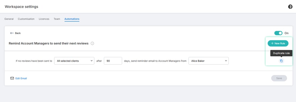 How to set up automated review reminders for account managers SCREENSHOT 4