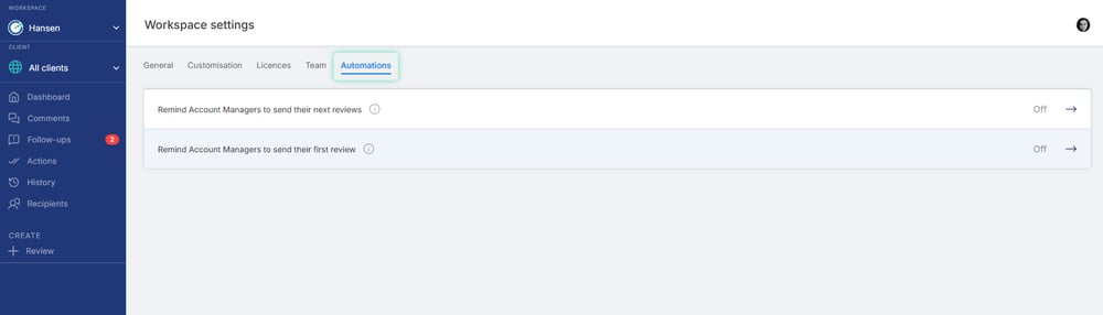 How to set up automated review reminders for account managers SCREENSHOT 6