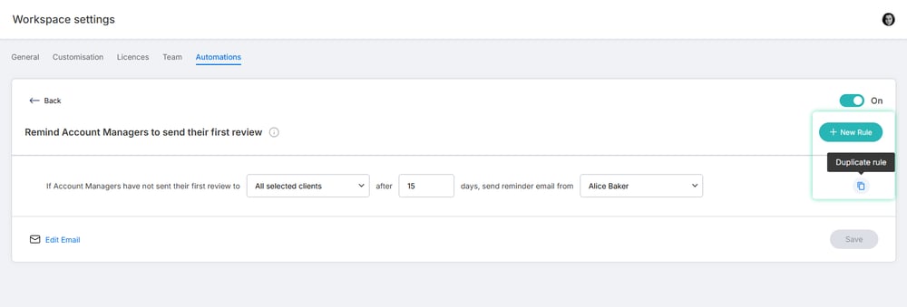 How to set up automated review reminders for account managers SCREENSHOT 8