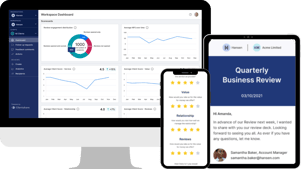 Clientshare Pulse dashboards in desktop, mobile and tablet view