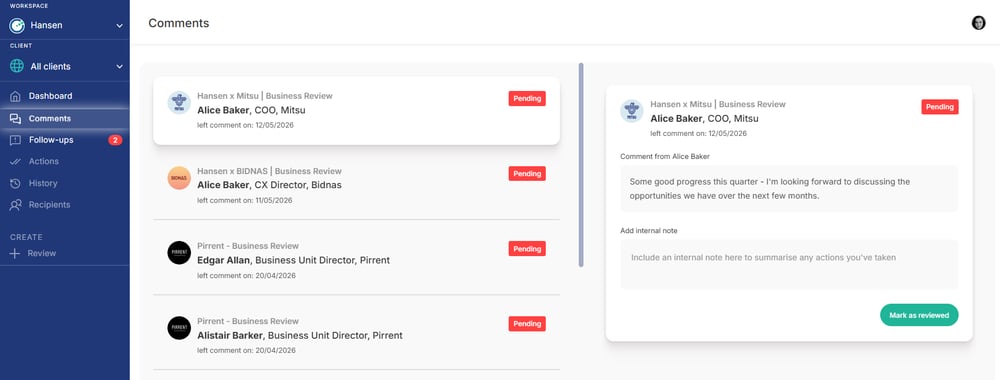 Managing Feedback comments & follow up requests SCREENSHOT 1_