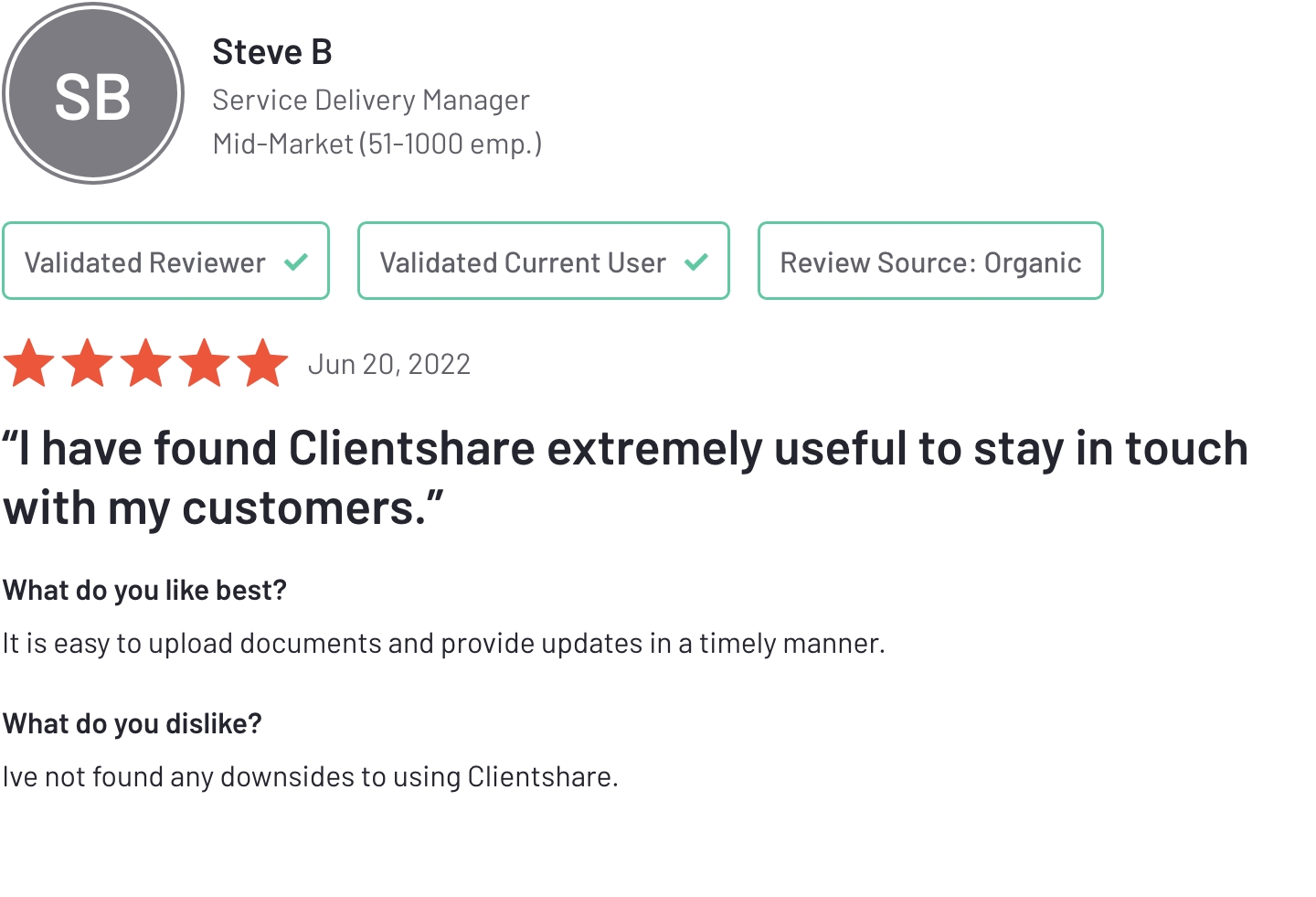 G2 Review - Steve B