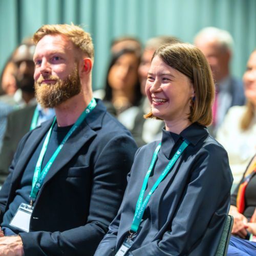 Olena Karpinska and Richard Skinner from Clientshare enjoying the 2025 Clientshare Awards